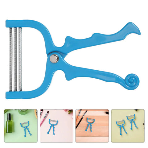 4 Piece Manual Facial Hair Remover Set With Spring Threading Tool For Women Portable Metal Hair Remover With Stainless Steel Springs And ABS Handle For No Fuss Gentle Painless Skin On Face Neck And Chin Travel Friendly blue spring threading tool on white