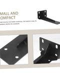 Rock Solid Heavy Duty Metal L Shelf Brackets, Cold Rolled Steel Wall Mount For Desk And Storage, Hella Durable Corner Tripod Support, Matte Black 5 Pack Built Tough Hardware Set close-up view of bracket structure