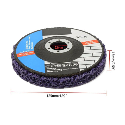 Heavy Duty Flap Disc Set For 125mm Orbital Sander And Angle Grinder, abrasive disc with measurements