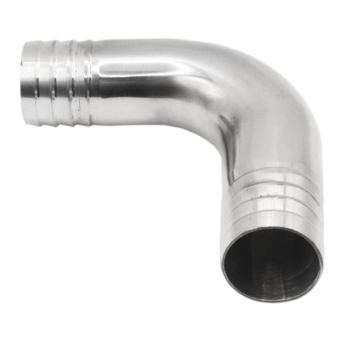 Stainless steel 304 sanitary hose elbow fitting, 90-degree, 1-1/4in barbed ends
