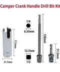 Camper Crank Handle Kit For RV Universal Fit For Coleman Fleetwood Pop Up Trailers With Three Eighth Inch Socket Chrome Plated