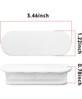 8 Pack 3.46 Inch Self Adhesive ABS Cabinet Pull Handles, white, size dimensions 3.46 x 1.22 x 0.78 inches, front and side view