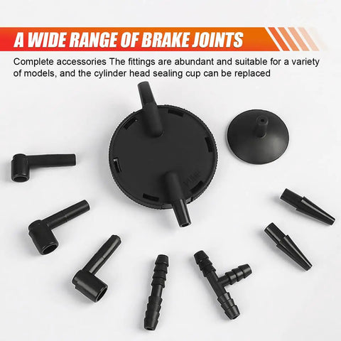 2 In 1 Brake Bleeder Kit With Handheld Vacuum Pump And Adapters Auto Brake Fluid Bleeder With Pressure Gauge For Vehicle Clutch Bleeding Vacuum Bleeder Pump For Easy DIY Brake Maintenance, black adapters and sealing cups