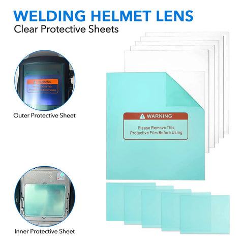 Replacement Outer Lens Covers And Inner Filter For True Color Auto Darkening Welding Helmet Clear Shield, multiple sheets