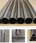 Heavy Duty Steel Tube Frame for Portable Wardrobe Closet 49 x 17 x 66 Inch, showcasing strong metallic structure and durability.