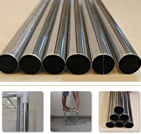 Heavy Duty Steel Tube Frame for Portable Wardrobe Closet 49 x 17 x 66 Inch, showcasing strong metallic structure and durability.
