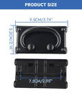 Two Pack Black Vintage Ring Pull Handles With Screws Heavy Duty Zinc Alloy Cabinet Hardware dimensions displayed