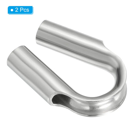 Built Like A Tank 3/8 In And 10mm Wire Rope Tube Thimble, 2 Pack Heavy Duty 304 Stainless Steel close-up view of one thimble.