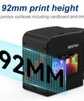 Heavy Duty Handheld Industrial Inkjet Printer To Handle Hella Wide Format Coding On Just About Any Surface With A Killer Four Inch Print Height For Dead Simple Batch Codes Barcodes And Serious Variable Data Magic showing 92mm print height for cardboard and timber.