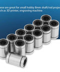Linear Bearings Set 8x15x24mm Double Sealed For Rock Solid Motion In 3D Printers And CNC Routers 12 Piece Pack 8mm Inner Diameter Ball Bearings Protect Dust And Debris, 12 silver LM8UU bearings for 8mm shafts