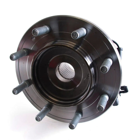 Front Wheel Bearing And Hub Assembly For 2011 Thru 2019 Chevy Silverado And Gmc Sierra 2500 Hd 3500 Hd 4wd Dually Trucks, side view showing mounting bolts.