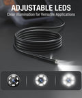 Image of Dual Lens Endoscope With Light For Home And Auto Fixes, featuring flexible cable, with adjustable LEDs for clear illumination.