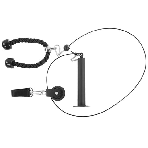 Home Gym Pulley System For DIY Loading Muscle Training Kit Built To Last With Heavy Duty Iron Nylon Plastic Construction, top view