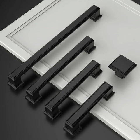 Matte Black Kitchen Cabinet Pulls Set Of 10 5 Inch Metal Cabinet Handles For Cupboards And Drawers Rust Proof Non Toxic Durable Hardware Easy Installation