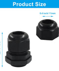20 Pack Waterproof Cable Glands PG13.5 Black Heavy Duty Bulk Pack For Electrical Projects IP68 Rated Sealed Gland Fittings For Outdoor Industrial Installations All Weather Cable Entry And Wire Sealing, 11mm bore
