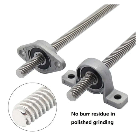 Super Cool T8 Lead Screw Vertical And Horizontal Kit With 2mm Pitch Plus 8mm Thick Rod And Bearing Coupler Set For Fast Cnc Projects. T8 lead screw with KFL08 bearing mount