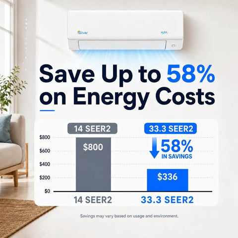 Straight Up Solid Ductless Mini Split Ac And Heat Pump With Alexa Smart Control 9000 Btu Energy Star Rated Efficient Cooling Heating For Spaces 100 To 450 Sq Ft Cold Climate Ready