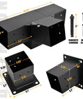 Dimensions of Beefed-Up Pergola Bracket Set for 4x4 Posts, 15 Degree Slanted Roof Wall Mount Extension Kit, Set of 3