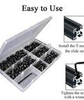 252 Piece M5 T Nuts And T-Slot Bolts Extrusion Accessories Kit with hex socket screws and Allen wrench for 2020 aluminum extrusion