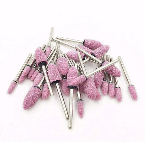 Rotary Tool Grinding Stone Set With One Eighth Inch Shank Aluminum Oxide Bits, 100 Pcs, Red, for metal wood plastic surfaces