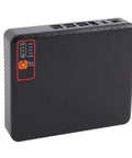 Mini UPS 15600mAh Battery Backup For Router And Modem USA Plug shows power status and multiple output options.