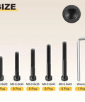 Boss Level 25PC Hex Socket Head Cap Screw Kit With M8 Size 30 35 40 45 50mm Black Steel Fasteners Perfect For Sick DIY Furniture Repair Plumbing Woodworking And Industrial Uses Where You Need Heavy Duty Bolts To Keep Things Down Secure Now, M5 screw sizes and wrench