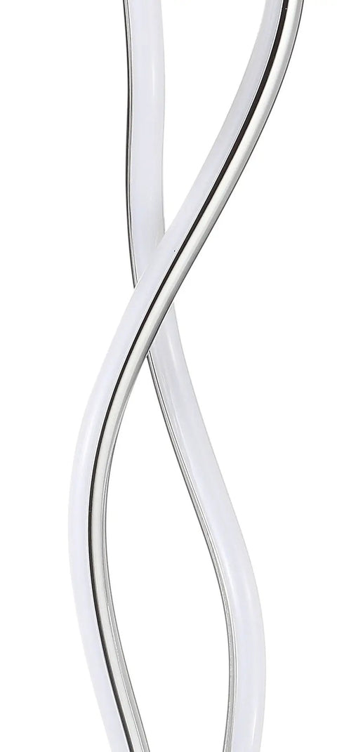 Close-up of slim iron ribbon design on Chrome Integrated LED Table Lamp With Slim Iron Ribbon Design Energy Saving Desk Light For Living Room Or Bedroom ETL Listed 26.25 Inch Tall Cool To Touch And Pet Safe