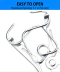 Close-up of 14 Piece Miter Spring Clamp Kit for Woodworking with miter plier showing maximum opening size of 2.2 inches.