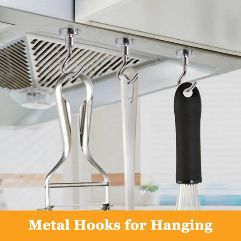 30 Pcs Super Strong Magnetic Hooks 25 Lbs Heavy Duty Magnetic Hooks For Hanging Rare Earth Neodymium Magnets in kitchen setup