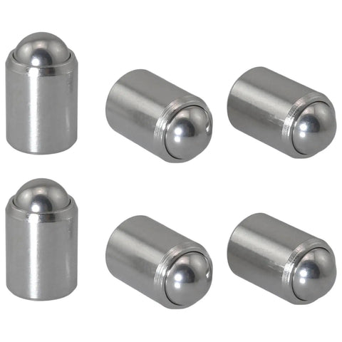 Top Tier 304 Stainless Steel Ball Head Spring Plungers Set Of Six showing shiny, heavy-duty locating pins for drawers and cabinets.