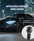 BMW F30 with inset of 4 Piece M14 X 1.25 Wheel Lug Bolt Stud Kit, 48mm Overall Length, Conical Seat, OEM 36136781151 Auto Tire Nut Set