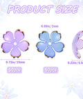 100 Pcs Cherry Blossom Acrylic Flower Beads For Jewelry Making And Bracelet Charms, size diagram in pink and blue gradient