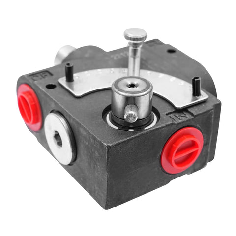 Beefy 3/4 NPT Hydraulic Flow Control Valve With Adjustable Flow And Relief 0 To 30 GPM 500 To 3000 PSI Variable Directional Control Valve