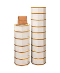360 Spin Lazy Susan Shoe Organizer Octagon Vertical Tower showcasing two sizes with sleek gold accents and a chic handbag.