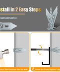 Diagram showing installation steps for 180Pcs Self Drilling Drywall Anchors And Screws Kit in sheetrock wall.