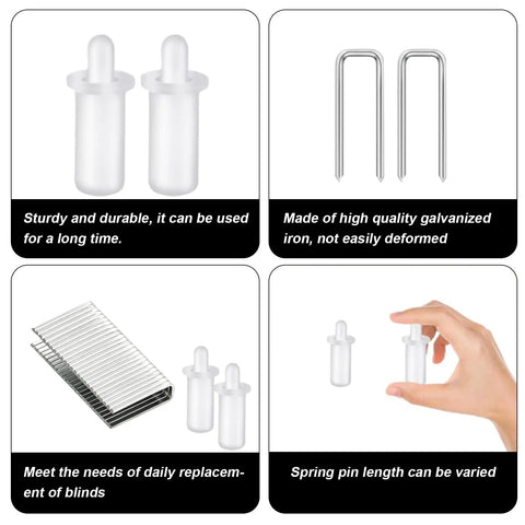 Grab These Bad Boys To Fix Slipped Plantation Shutters In No Time With This Top Shelf Repair Kit Packing Heavy Duty Pins And Smooth Crimp Staples For A Solid Fit That Holds Up Forever showing durable pins and galvanized staples.
