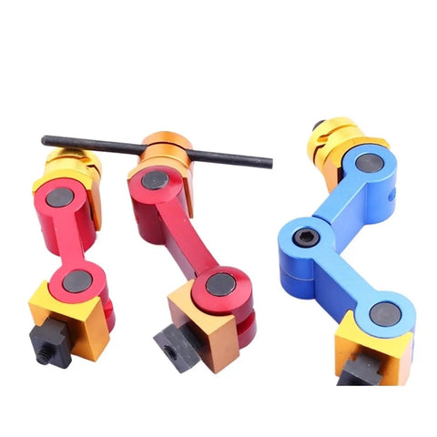 Solid Universal Cnc Mill Machine Positioner With Hella Precise Work Piece Stop For Rock Solid Angle And Height Adjustments in bright aluminum colors.