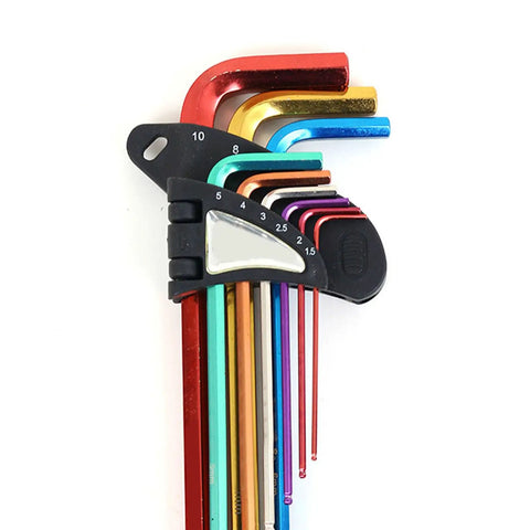 Professional 9 Piece Hex Wrench Star Key End Metal Arm Tool Set Kit For Auto Repair Furniture Build And Diy Handyman Jobs With Secure Grip Handles And Durable Steel Construction To Tackle Tough Bolts Anywhere, multicolor metric set
