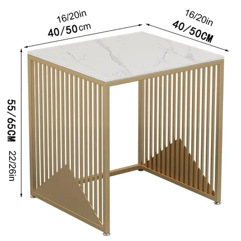 Dope Versatile Metal Storage Rack For Robot Vacuum Cleaner Stand and Cabinet, sintered stone top, gold frame, measured dimensions