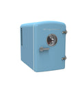 Retro Mini Fridge Cooler 6L Portable Personal Refrigerator For Car Office Dorm Room Bedroom Or Cabin Blue With Vintage Charm