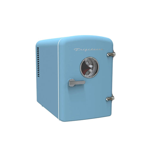 Retro Mini Fridge Cooler 6L Portable Personal Refrigerator For Car Office Dorm Room Bedroom Or Cabin Blue With Vintage Charm
