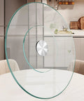 26.7 Inch Tempered Glass Lazy Susan For Tabletop Heavy Duty Rotating Serving Tray Spinning Food Server For Dining Table
