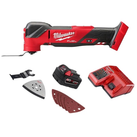 M18 FUEL Oscillating Multi Tool Kit with brushless power, accessories for cutting, sanding, scraping in wood, metal, drywall