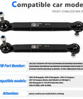Beefed-Up Sway Bar Link Kit For Jeep Renegade 2015-2021 500X 2016-2019 And Compass 2017-2022 Front And Rear Stabilizer Replacement Links Replaces 68246496AA, pair of black PA-66 front links