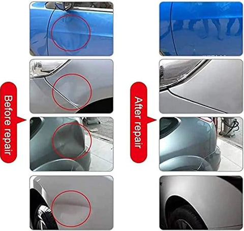 Before and after using Paintless Dent Repair Tool Kit With 1000W Induction PDR Heater Hotbox For Cars Trucks Motorcycles