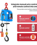 Upgraded 3 In 1 Electric Hoist Winch With 1100Lbs Capacity And 110V Power featuring manual, wired, and remote control options.