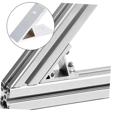 25 Piece Aluminum Profile Corner Brackets Connectors For 3030 Series T-Slot Extrusion Cnc Router And Robotics showing assembly detail.