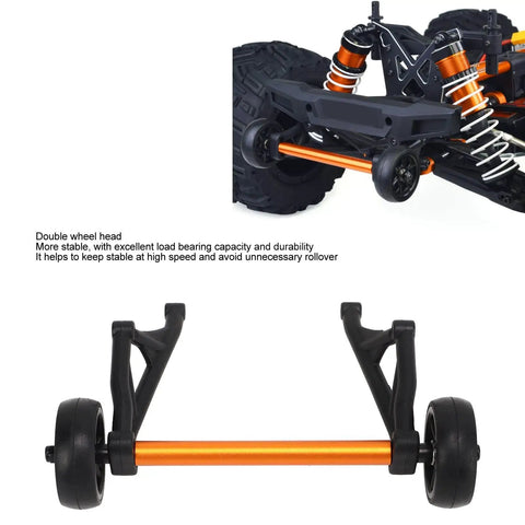 RC Wheelie Bar Kit For ZD Racing MX 07 4WD 1/7 Scale RC Truck with double wheel stability and durable plastic alloy build