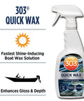 Marine Quick Wax Spray For Boats With Fiberglass And Gelcoat Easy Spray On Application Delivers Slick Gloss Finish label