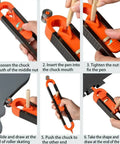 Step-by-step guide using Contour Scribe Tool With Lock For Pencil For Woodworking, Precise Edge And Corner Measuring Profile Duplicator